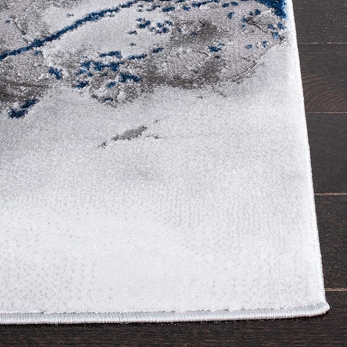 SAFAVIEH Craft Collection 5'3" x 7'6" Ivory Grey/Blue CFT877M Modern Abstract Non-Shedding Living Room Bedroom Dining Home Office Area Rug