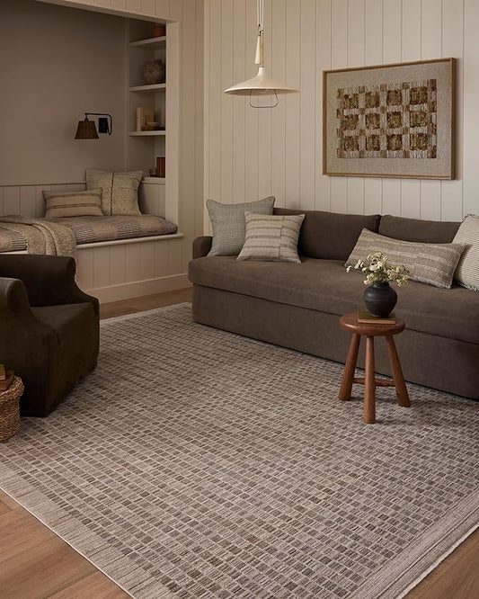 Loloi Amber Lewis Cali Collection CIL-02 Natural/Slate 7'-10" x 10', .25" Pile Height, Area Rug