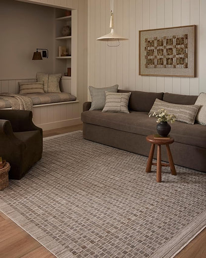 Loloi Amber Lewis Cali Collection CIL-02 Natural/Slate 11'-6" x 15'-7", .25" Pile Height, Area Rug