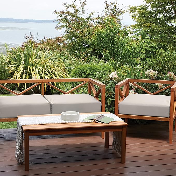 Classic Accessories Ravenna Water-Resistant 42 x 18 x 3 Inch Outdoor Bench/Settee Cushion, Patio Furniture Swing Cushion, Mushroom, Patio Loveseat Cushion