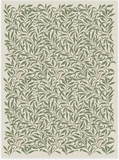 RUGGABLE x Morris & Co Machine Washable Area Rug – Pure Willow Boughs Green 9x12, Stain-Resistant, Non-Slip – Large Rugs for Living Room, Bedroom, Hallway, Entryway & Office–with Cushioned Pad