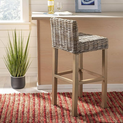 Safavieh Home Collection Cypress Cappuccino Wicker 30-inch Bar Stool