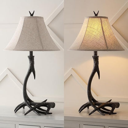JONATHAN Y JYL6305C Antler 27.5" Rustic Resin LED Table Lamp, Traditional for Bedroom, Living Room, Office, Kids Room, Entryway, College Dorm, Bookcase, LED Bulb Included, Black