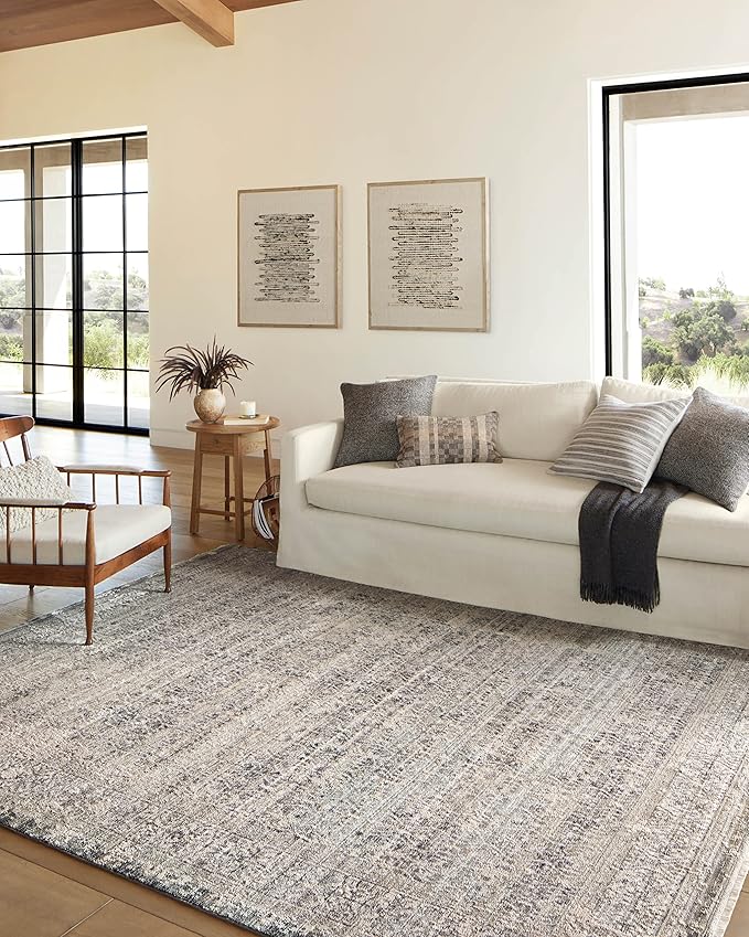 Loloi Amber Lewis Alie Collection ALE-04 Sky/Stone 2'-7'' x 7'-9'', .13'' Pile Height, Runner Rug