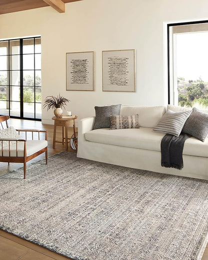 Loloi Amber Lewis Alie Collection ALE-04 Sky/Stone 2'-7'' x 10'-0'', .13'' Pile Height, Runner Rug