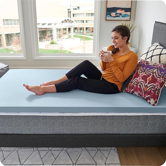 Sealy Dreamlife 1.5” Gel Memory Foam King Mattress Topper with SealyComfort Gel Foam, 1 Year Limited Warranty, Made in The USA