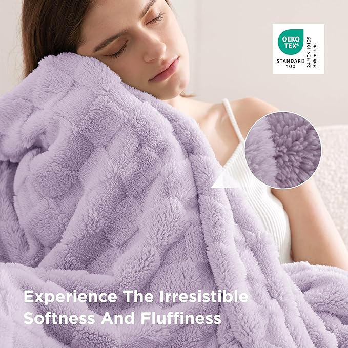 Bedsure GentleSoft Full Size Blankets for Bed Lavender Fog - Super Soft Cozy Fleece Blanket for Women Men Girls, Large Fuzzy Throws for Bedroom Decor, 84x90 Inches