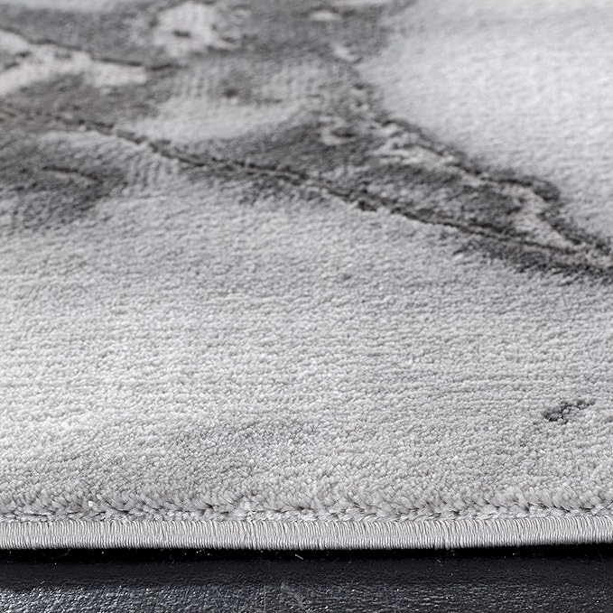 SAFAVIEH Craft Collection Area Rug - 10' Square, Grey & Silver, Modern Abstract Design, Non-Shedding & Easy Care, Ideal for High Traffic Areas in Living Room, Bedroom (CFT877G)