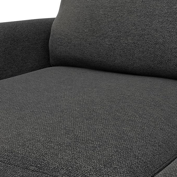 SIMPLIHOME Livingston 76-inch Wide Sofa in Charcoal Grey Woven-Blend Fabric, Handcrafted Loveseat Couch for Living Room or Family Room, Mid-Century Modern Style, Solid Wood Frame