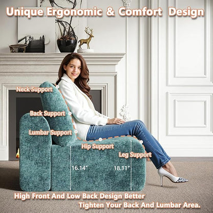 EASE MOOSE Boneless Modular Cloud Couch, Oversized U-Shaped Sectional Sofa for Living Room with Ottoman, Extra Large Movable Couches, 6-Deep-Seat Sofas for Bedroom, Apartment, Chenille (Blue)
