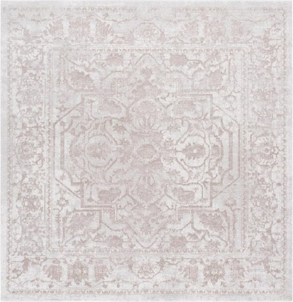 SAFAVIEH Area Rug 3' Square - Reflection Collection - Cream & Ivory, Non-Shedding & Easy Cleaning, Ideal for Living Room, Bedroom (RFT665D)