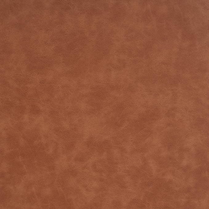 Christopher Knight Home GAVI PU Leather Ottoman Foot Stool, 30" Pouf Footstool Ottoman Seat, Upholstered Foot Chair, Round Footrest, Modern Side Table for Living Room Bedroom Home Decor, Cognac Brown