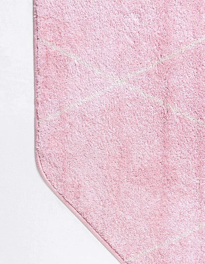 Unique Loom Trellis Frieze Collection Area Rug - Geometric (7' 10" Octagon, Light Pink/ Ivory)