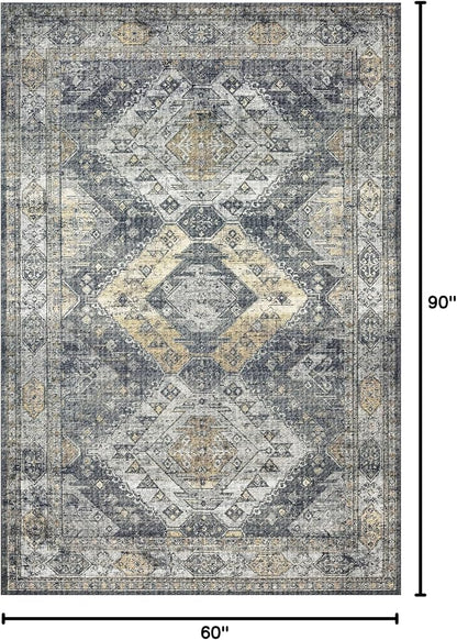 Loloi II Skye Collection SKY-09 Graphite/Silver 5'-0" x 7'-6" Area Rug