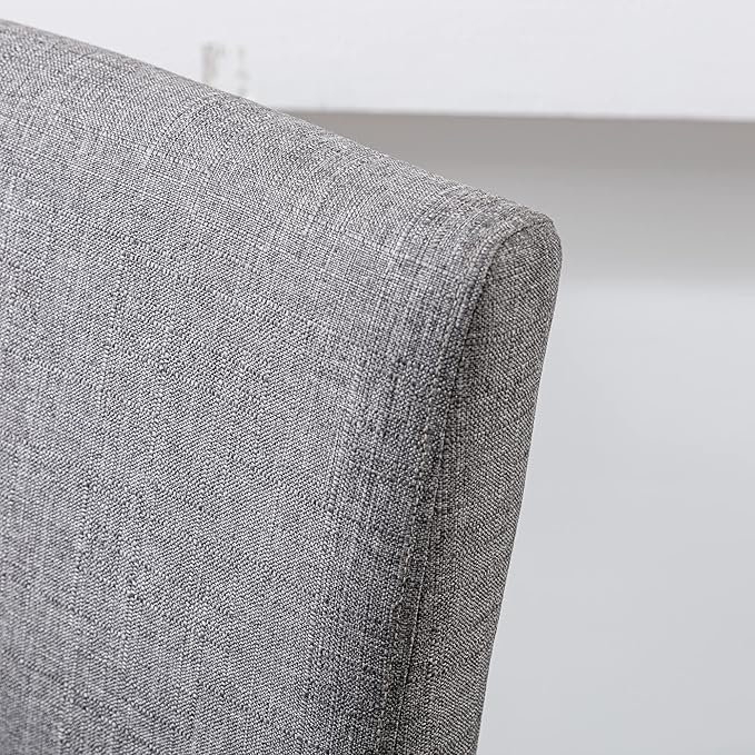 LSSPAID Counter Height Bar Stools Set of 4, 24.8 Inch Upholstered Fabric Barstools, Modern Kitchen Island Chairs with Backrest and Solid Wood Legs, Grey