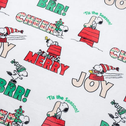 Berkshire Blanket Peanuts VelvetLoft Cute Character Snoopy Plush Throw Blanket,Peanuts Snowy Scene,Throw 55 in x 70 in (Official Peanuts® Product)