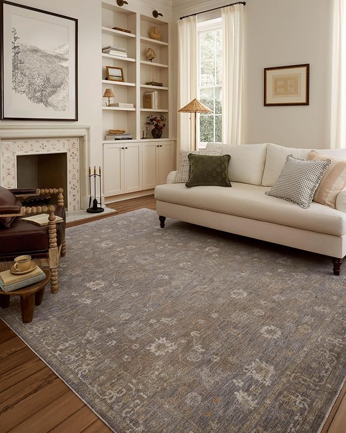 Loloi Chris Loves Julia Louisa Collection LOI-01 Stone/Multi 2'-7" x 8'-0", .38" Pile Height, Runner Rug