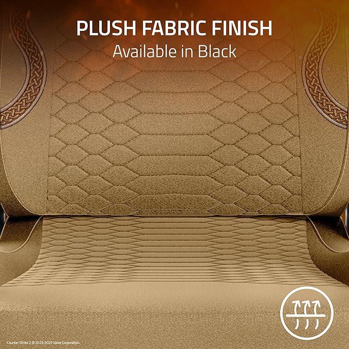 Razer Iskur V2 X Ergonomic Gaming Chair: Built-in Lumbar Support - Widened Seat - High Density Foam Cushions - Adjustable 152 Degree Recline - 2D Armrests - Plush Fabric - Counter Strike 2 Edition
