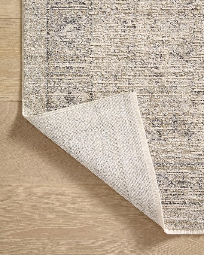 Loloi Amber Lewis Alie Collection ALE-03 Taupe/Dove 5'-3'' x 5'-3'', .13'' Pile Height, Round Area Rug