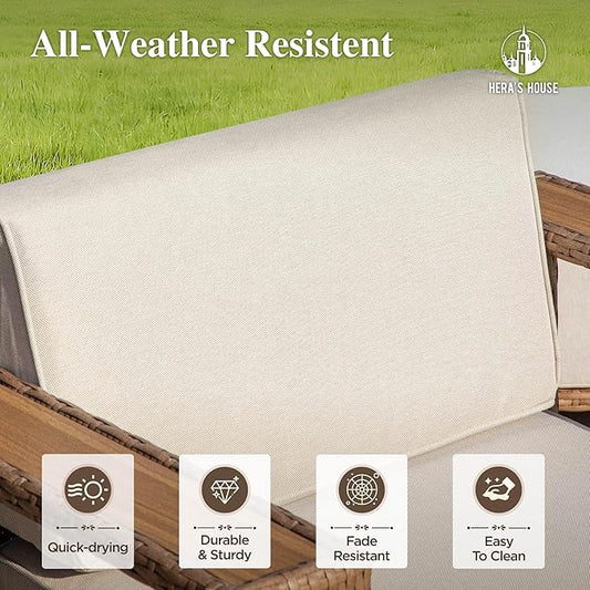 HERA'S HOUSE 6 Pieces Patio Furniture Set, Sectional Outdoor Rattan Wicker Sofa, All Weather Patio Conversation Set with 5.3" Widened Armrest, 10" Ultra Thick Comfy Sponge Cushion, Patio Couch