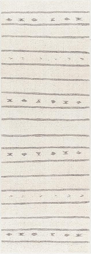 Livabliss x Becki Owens Rivi Moroccan Runner Area Rug, 2'7" x 7'3", Ivory/Black