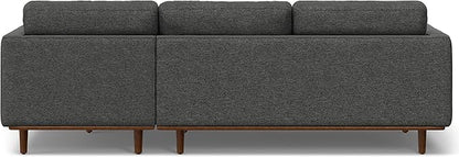 SIMPLIHOME Morrison Right Sectional Sofa in Woven-Blend Recycled Polyester Fabric, Charcoal Grey, 102-inches Wide, L-Shaped Couch with Right Chaise for the Living Room and Family Room