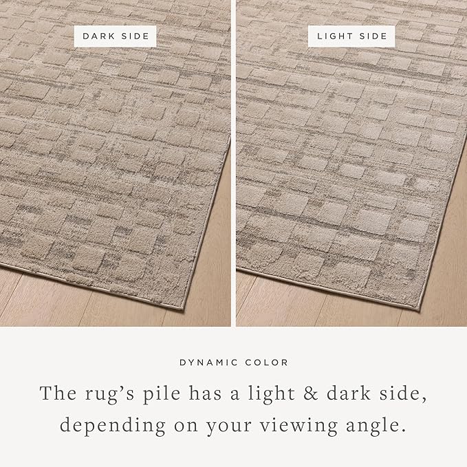 Loloi Amber Lewis Monty Collection MOT-06 Pebble/Beige 2'-7" x 8'-0" Runner Rug
