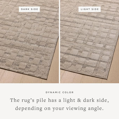 Loloi Amber Lewis Monty Collection MOT-06 Pebble/Beige 4'-0" x 6'-0", .50" Pile Height, Accent Rug