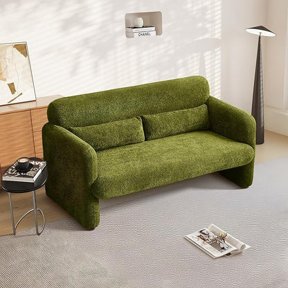59" W Upgrade Lambswool Fabric Loveseat Sofa, Modern Love seat Couch, Solid and Easy to Install, Upholstered 2-Seater Couch for Bedroom, Apartment, Living Room