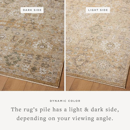 Loloi Magnolia Home by Joanna Gaines Pace Collection PAC-07 Sunset/Stone 5'-3" x 5'-3" Round Area Rug