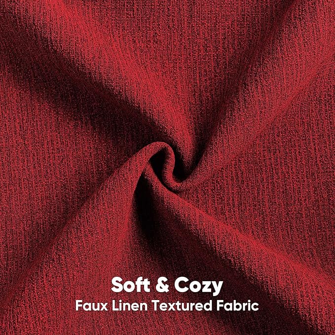FUTEI Christmas Red Chenille Decorative Throw Pillow Covers 16x16 Inch Set of 2,Soft Cozy Faux Linen Textured Cushion Case,Farmhouse Home Decor for Couch Living Room