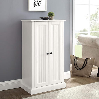 Crosley Furniture Seaside Accent Storage Cabinet, Bar, Buffet for Kitchen, Living Room, or Entryway, White