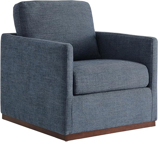 CHITA Swivel Accent Chair, FSC Certified Mid Century Modern Arm Chair for Living Room and Bedroom, Fully Assembled, Blue