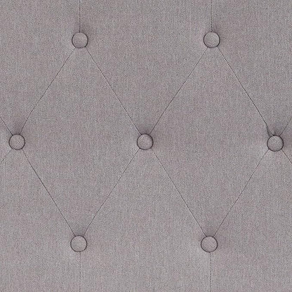 EMMA + OLIVER Arched Button Tufted Twin Size Headboard in Light Gray Fabric