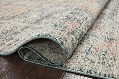 Loloi Magnolia Home by Joanna Gaines Millie Collection MIE-01 Blue/Multi 11'-6" x 15'-7", .25" Pile Height, Area Rug