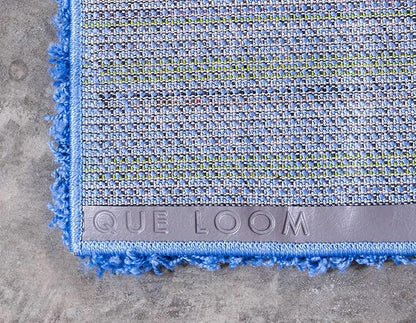 Unique Loom Solid Shag Collection Area Rug (7' 1" x 10' Rectangle, Periwinkle Blue)