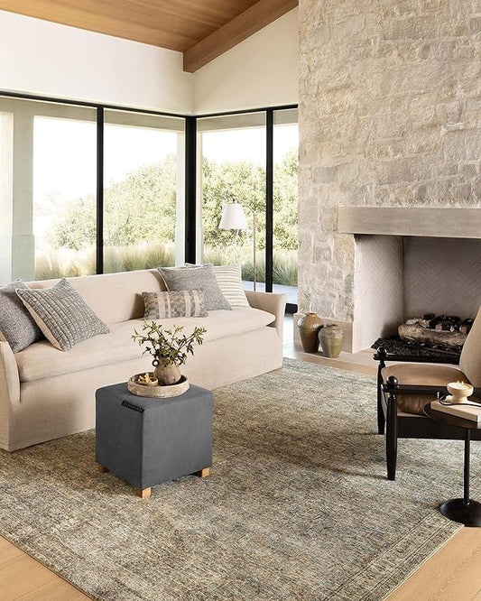 Loloi Amber Lewis Morgan Collection MOG-04 Sea/Sage 2'-0" x 5'-0" 38" Thick Accent Rug feat. CloudPile, Neutral, Room Décor, Vintage Inspired, Livingroom, Bedroom, Dining Area