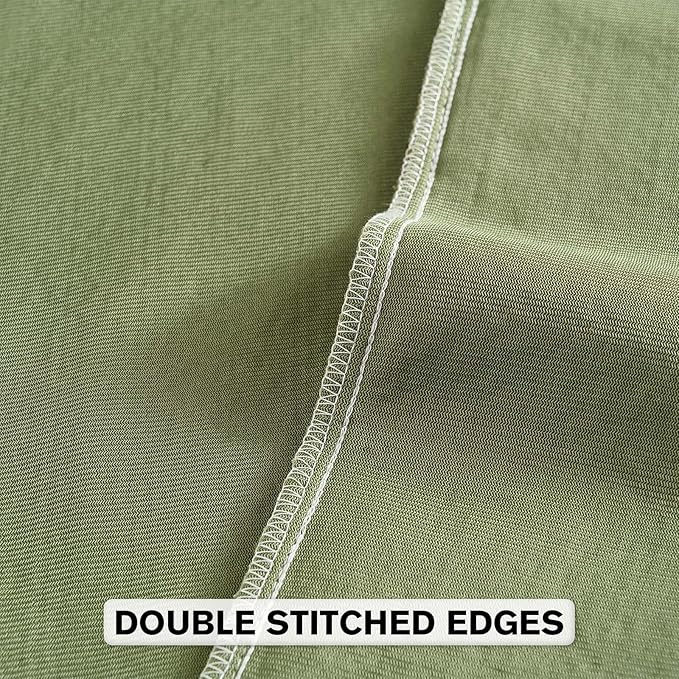 FUTEI Sage Green Chenille Throw Pillow Covers 16x16 Inch Set of 2,Soft Striped & Diamond Textured Cushion Cases,Modern Home Decor for Couch Living Room