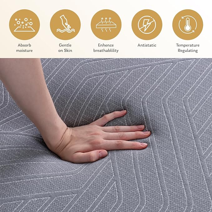 MLILY EGOHOME 12 Inch King Size Mattress, Copper Gel Cooling Memory Foam for Back Pain Relief, Therapeutic Bed in a Box, Foam Made in USA, CertiPUR-US Certified, 76x80x12 Black