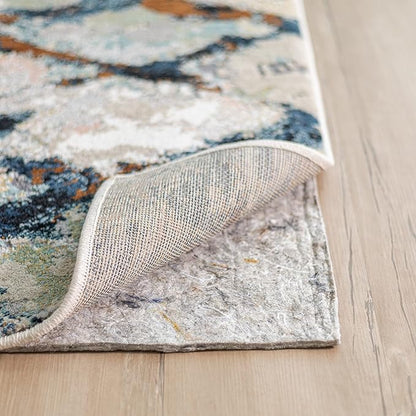 Mohawk Home 4' 11" x 7' 6" Non Slip Grip Rug Pad 3/8" Thick Dual Surface Felt Cushion + Rubber Gripper - Safe for All Floors