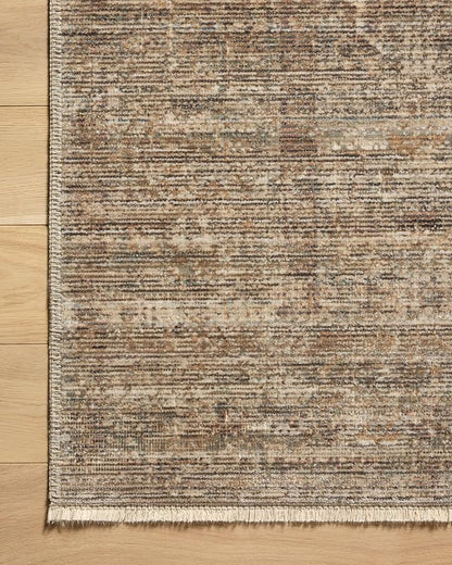 Loloi Amber Lewis Molly Collection MOL-07 Tobacco/Sage 5'-3" x 7'-9" Low Pile Area Rug