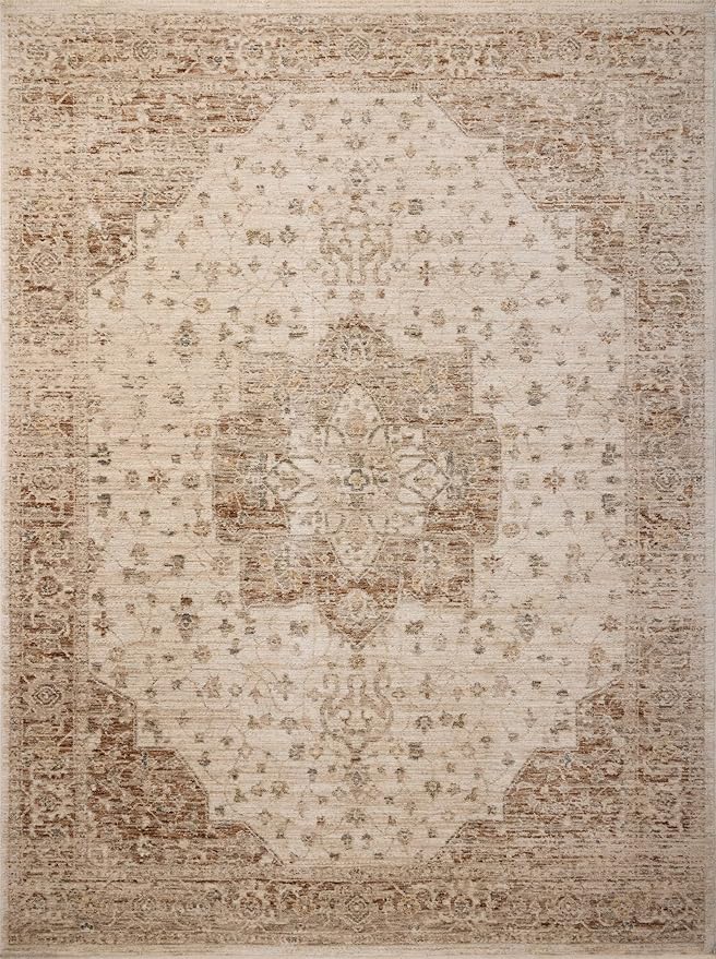 Loloi Magnolia Home by Joanna Gaines Junie Collection JUE-04 Natural/Clay 9'-6" x 13', .38" Pile Height, Area Rug