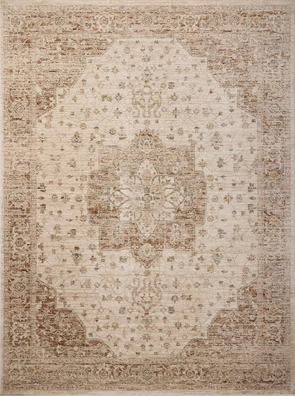 Loloi Magnolia Home by Joanna Gaines Junie Collection JUE-04 Natural/Clay 6'-7" x 9'-10", .38" Pile Height, Area Rug