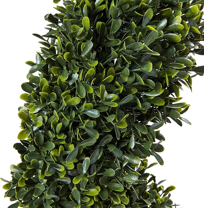 5 Ft Artificial Boxwood Spiral Topiary Tree - Realistic Fake Plant with Weighted Pot for Indoor or Outdoor Use - Artificial Plants for Living Room, Office, or Home Decor by Pure Garden (Green)