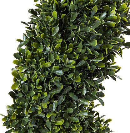 5 Ft Artificial Boxwood Spiral Topiary Tree - Realistic Fake Plant with Weighted Pot for Indoor or Outdoor Use - Artificial Plants for Living Room, Office, or Home Decor by Pure Garden (Green)