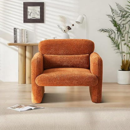 33.9'' Raindrop Velvet Fabric Accent Chair with Arms, Modern Single Sofa Chair Armchair Upholstered Comfy Reading Arm Chair for Bedroom, Living Room