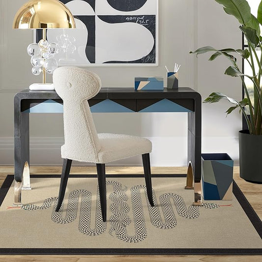 RUGGABLE x Jonathan Adler Washable Modern Area Rug – Venom Neutral 3x5, Stain-Resistant, Non-Slip – Small Machine Washable Rugs for Living Room, Bedroom, Hallway, Entryway & Office–with Standard Pad