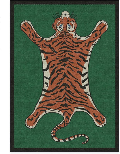 RUGGABLE x Jonathan Adler Washable Modern Area Rug – Tiger Emerald 5x7, Stain-Resistant, Non-Slip – Medium Machine Washable Rugs for Living Room, Bedroom, Hallway, Entryway & Office–with Standard Pad