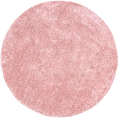 nuLOOM 6' Round Cozy Plush SuperiorWash Area Rug, Machine Washable, Non-Slip, Soft Fluffy Shag Carpet for Living Room Bedroom Kids Room Nursery Home Decor, Loni Pink