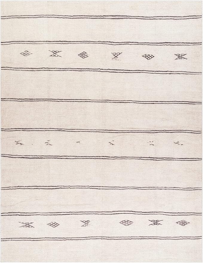 Livabliss x Becki Owens Rivi Moroccan Area Rug , 7'10" x 10', Ivory/Black